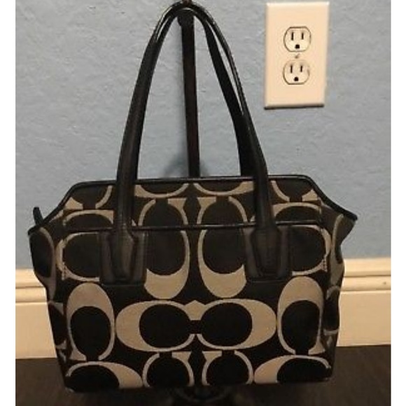 Coach Small Canvas Satchel Bag 2 way - Picture 1 of 6